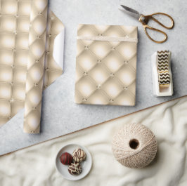 Papel De Presente Diamante de Champanhe de Creme Dourado