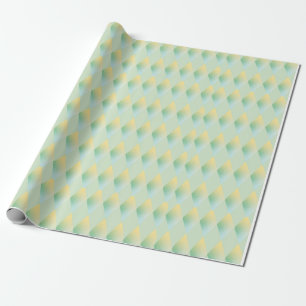 Papel De Presente Diamante de Gradação Verde e Amarelo Moderno