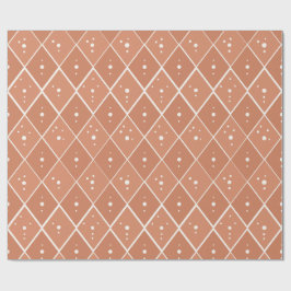 Papel De Presente Diamante em Pêssego Empoeirado Escandinavo Minimal