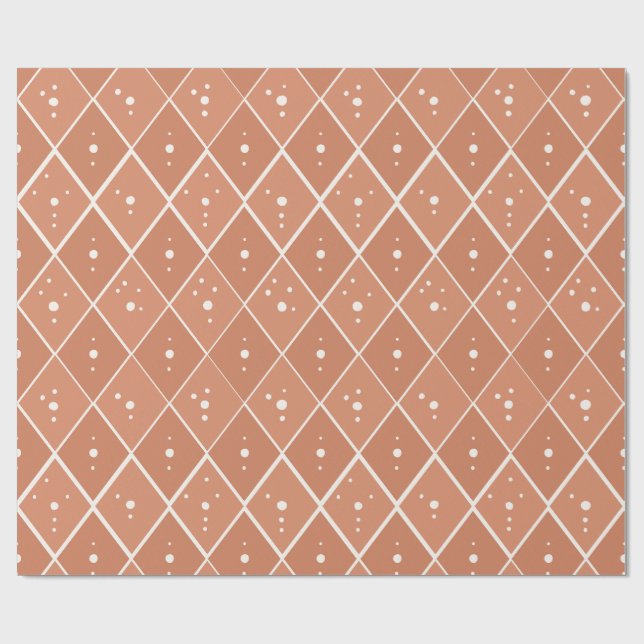 Papel De Presente Diamante em Pêssego Empoeirado Escandinavo Minimal (Aberto)
