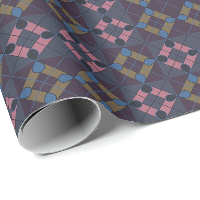 Papel De Presente Diamante Geométrico Colorido (Ponta do rolo)