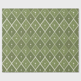 Papel De Presente Diamante Verde Sage Escandinavo Moderno
