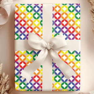 Papel De Presente Diamantes Arco-Íris Chic Moderno