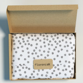 Papel De Presente Diamantes de Silver Glitter Pontos de Confetti Bra