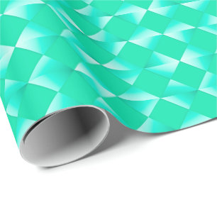 Papel De Presente Diamantes do cetim do meio século - azul do ovo d