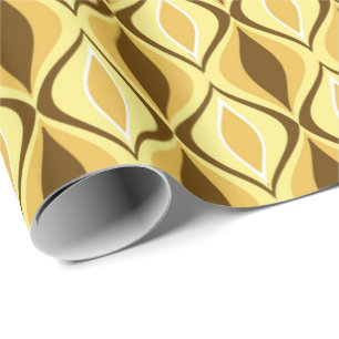 Papel De Presente Diamantes Modernos do Século médio, Mostarda Doura