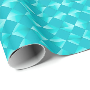 Papel De Presente Diamantes Satin do Século médio - Turquesa & aqua