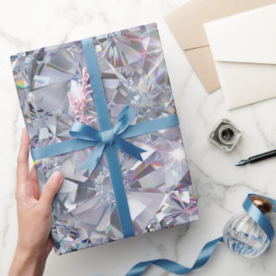 Papel De Presente Diamantes Transparentes Brilhantes