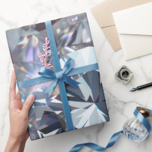 Papel De Presente Diamantes Transparentes Brilhantes