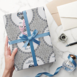 Papel De Presente Diamond Heart 60th Anniversário Wrapping Paper
