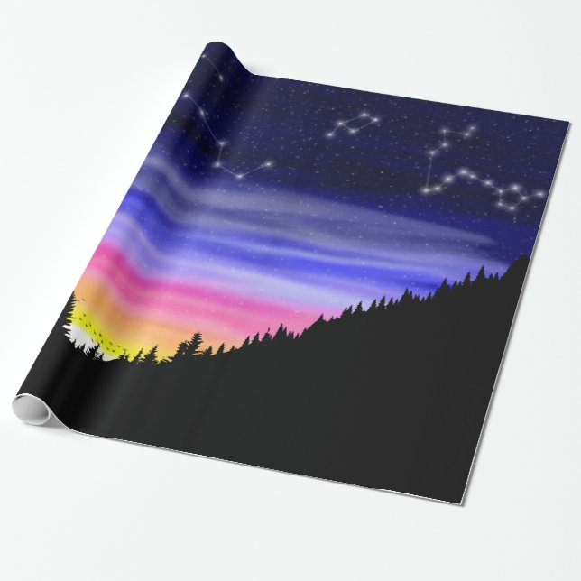 Papel De Presente Diamond Night Wraping Paper (Desenrolado)