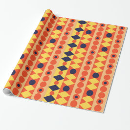 Papel De Presente Diamond Orange Circle Shapes Gift Wrapping Paper
