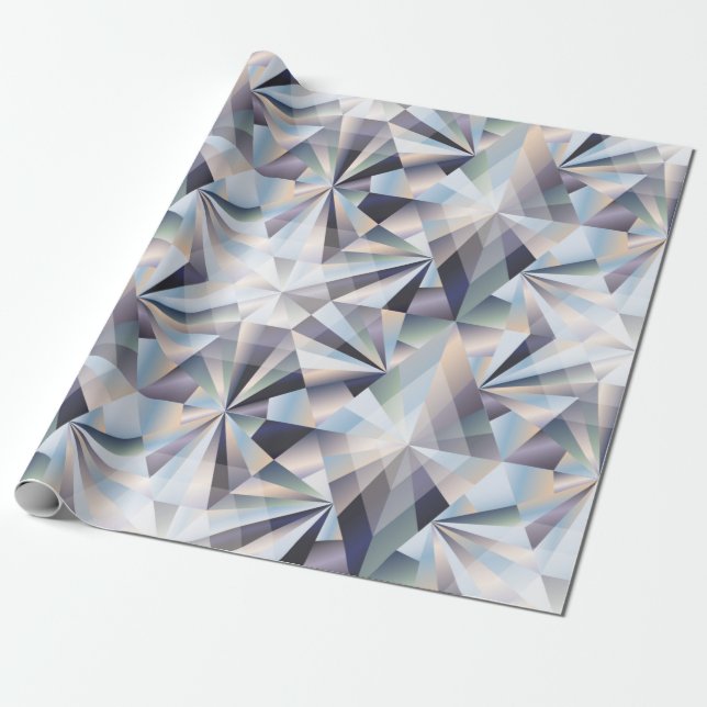 Papel De Presente Diamond, sem soldadura, ilustração da safra (Desenrolado)