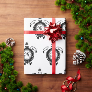 Papel De Presente Diamond Turtle Shelback Monograma