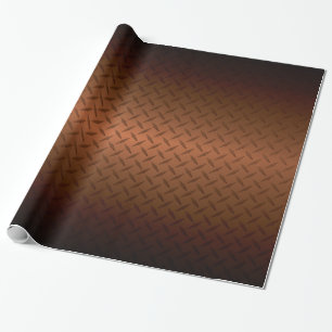 Papel De Presente Diamondplate Look Pattern Black to Copper Fade (Pa