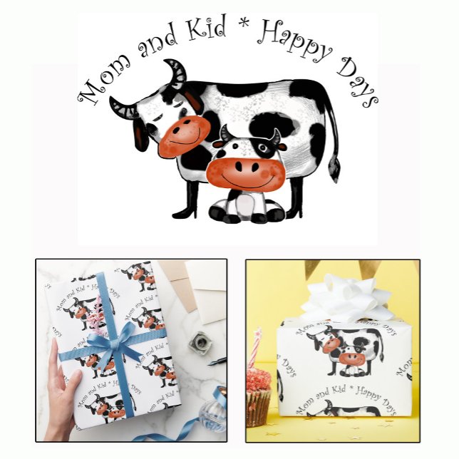Papel De Presente Dias Felizes de Mãe e Filho (Criador carregado)
