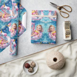 Papel De Presente Dias na Piscina