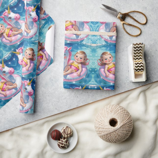 Papel De Presente Dias na Piscina (Artesanato)