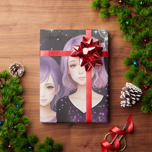 Papel De Presente Die Schwestern Lavendel & Sakura (Presente de Natal)