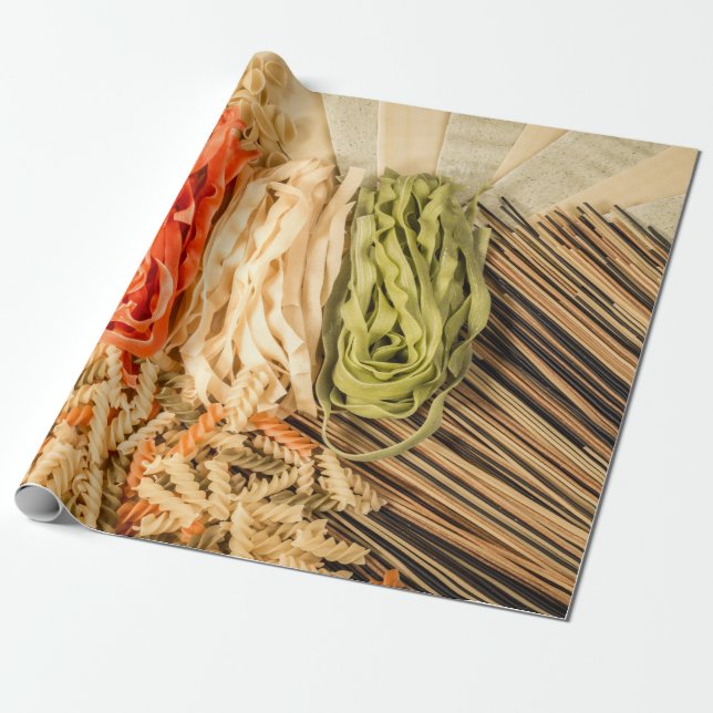 Papel De Presente Diferentes tipos de massas (Desenrolado)