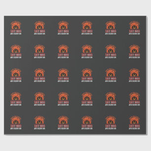 Papel De Presente Diga Boo Design de Abóbora de Halloween_1