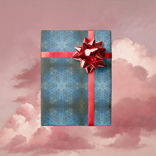 Papel De Presente Digital Mandala Blue e Amarelo