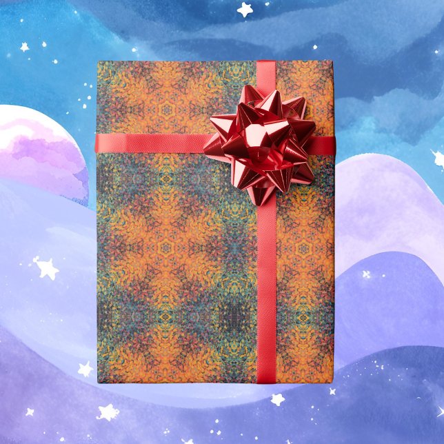 Papel De Presente Digital Mandala Orange Blue e Amarelo (Criador carregado)