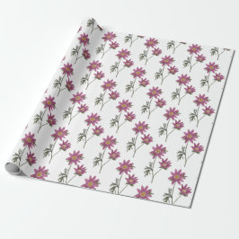 Papel De Presente Dill Daisy Wrapping Paper White Patterno