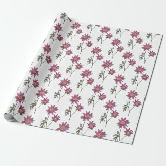 Papel De Presente Dill Daisy Wrapping Paper White Patterno