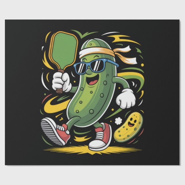 Papel De Presente Dill Pickle Jogando Pickleball (Aberto)