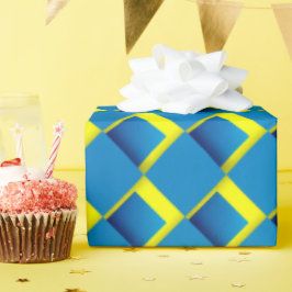 Papel De Presente Dimensionamento Azul Divertido