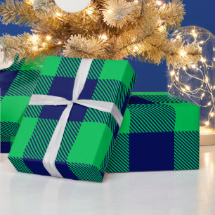 Papel De Presente Diminuir as cores Buffalo Xadrez Tartan LG SV Verd