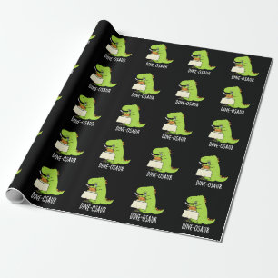 Papel De Presente Dine-osaur Funny Dinossaur Pun Dark BG