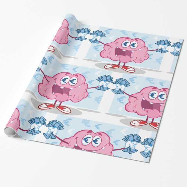 Papel De Presente Dinheiro engraçado Cartografia do Cérebro do Euro (Desenrolado)