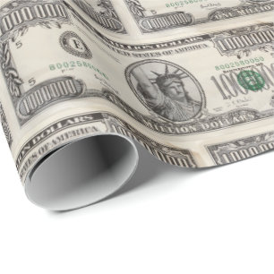 Papel De Presente Dinheiro Engraçado Vibes de Riqueza de Um Milhão d