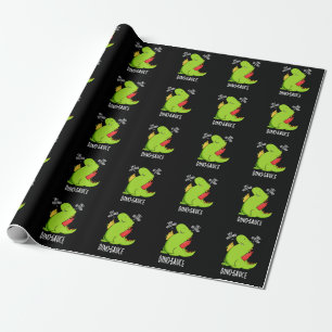 Papel De Presente Dino-Sauce Funny Dinossaur Pun Dark BG