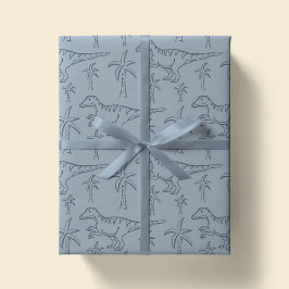 Papel De Presente Dinosaur Pattern Modern Boy Dino Jungle Sage Green