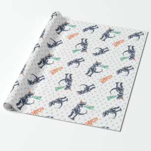 Papel De Presente Dinosaur T-Rex de Chapéu de Festa Aniversário