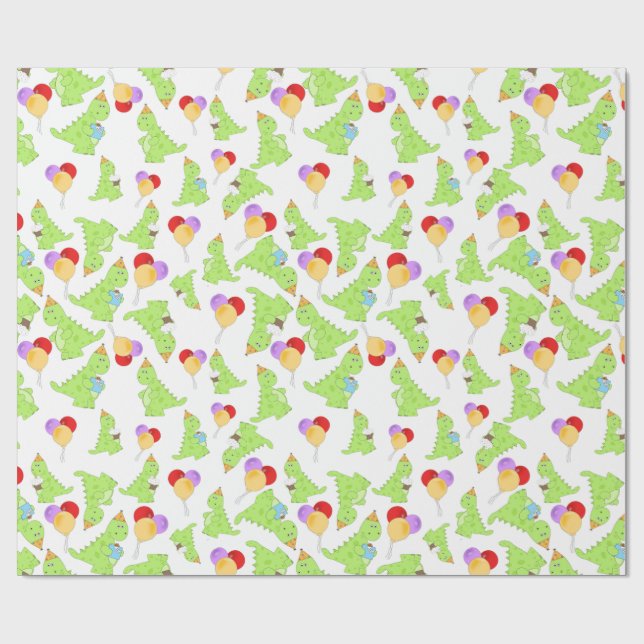 Papel De Presente Dinossauro, Amarradeira (Aberto)