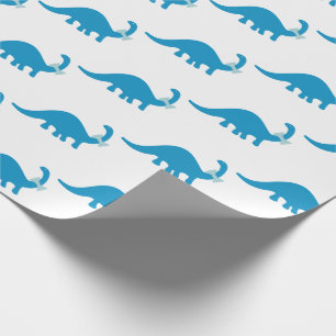 Papel De Presente Dinossauro azul
