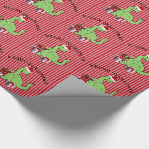 Papel De Presente Dinossauro bonito e engraçado para Papais noeis de