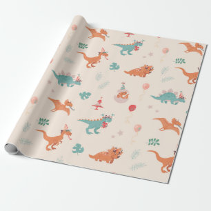 Papel De Presente Dinossauro de Aniversário!