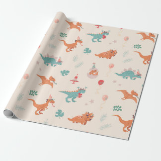 Papel De Presente Dinossauro de Aniversário!