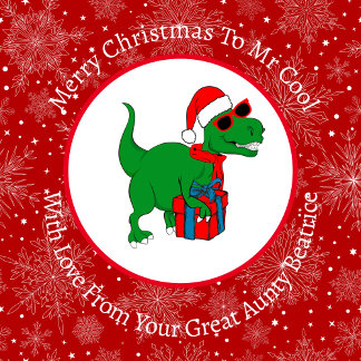 Papel De Presente Dinossauro Legal de Natal Personalizado