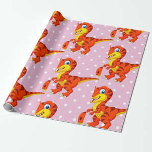 Papel De Presente Dinossauro Legal T Rex Girl
