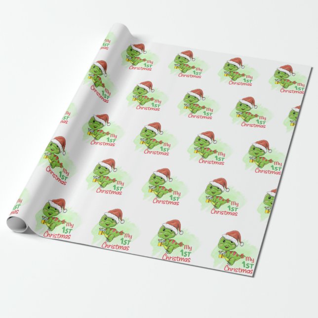 Papel De Presente dinossauro meu natal de 1rua (Desenrolado)