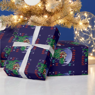 Papel De Presente Dinossauro Natal Papai Noel