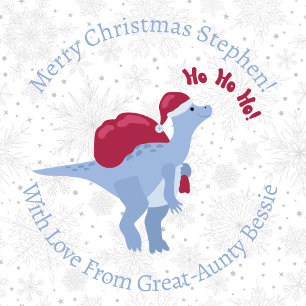 Papel De Presente Dinossauro Personalizado do Pai Natal