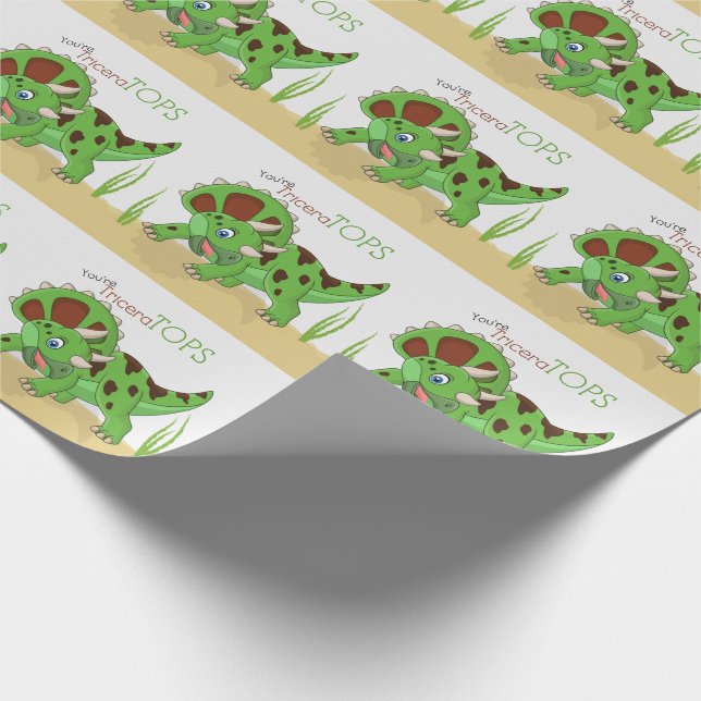 Papel De Presente Dinossauro Tricerátops Brinquedos e Garotas (Ponta)