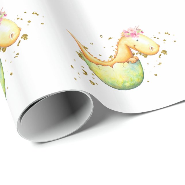 Papel De Presente *~* Dinossauros Bebês e Gelados (Ponta do rolo)